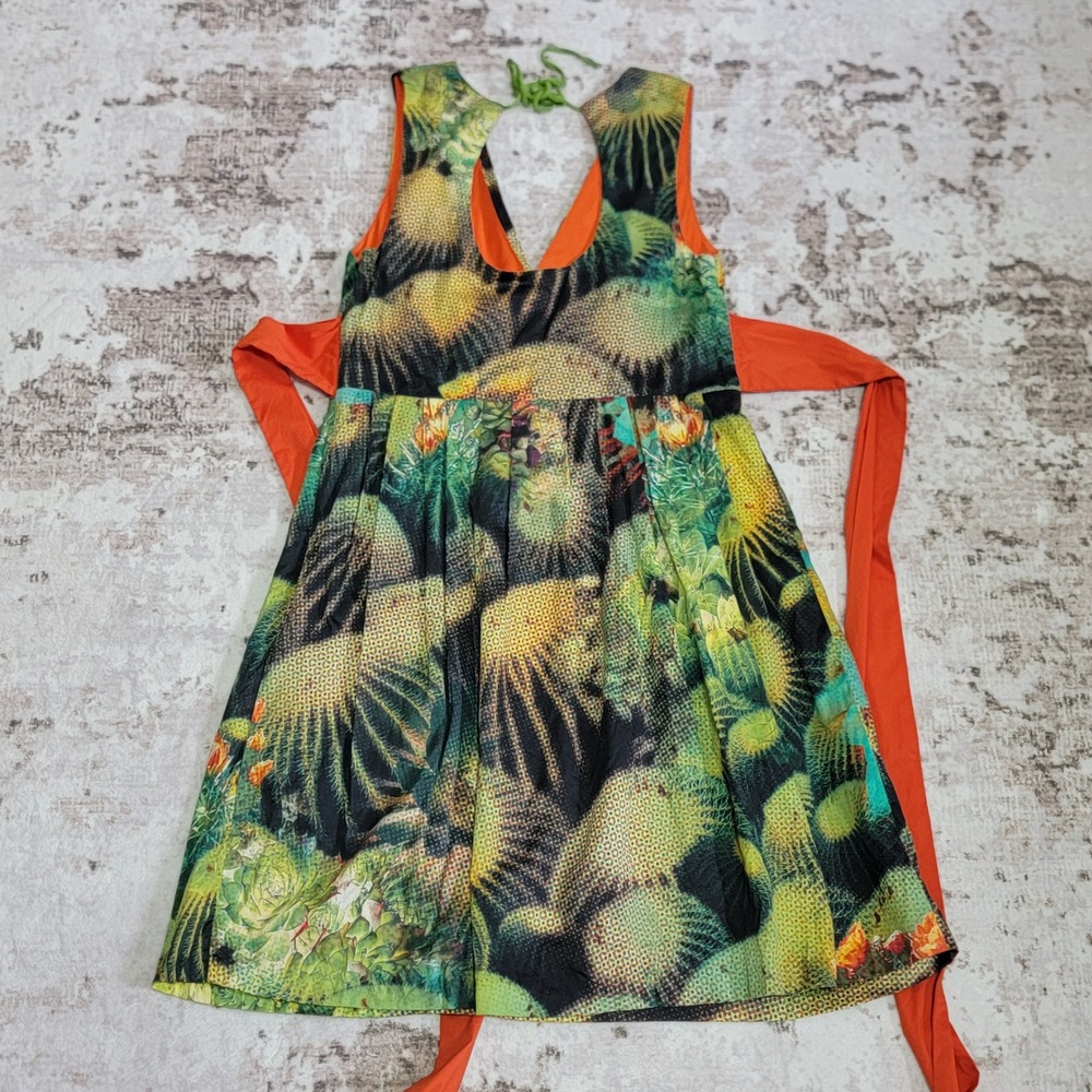 Anthropologie x Eva Franco "Oroya" Cactus Print Dress Size 2 Botanical Festival - Picture 2 of 8